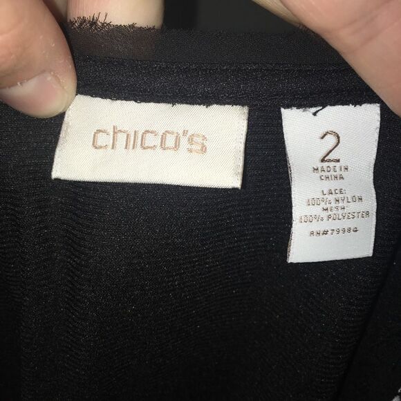 Chico’s 2 lace, sleeveless raw hem blouse - Picture 3 of 3